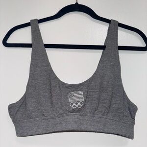 Skims Olympics capsule sleep bra Large Gray Sports Bra with Olympic Logo